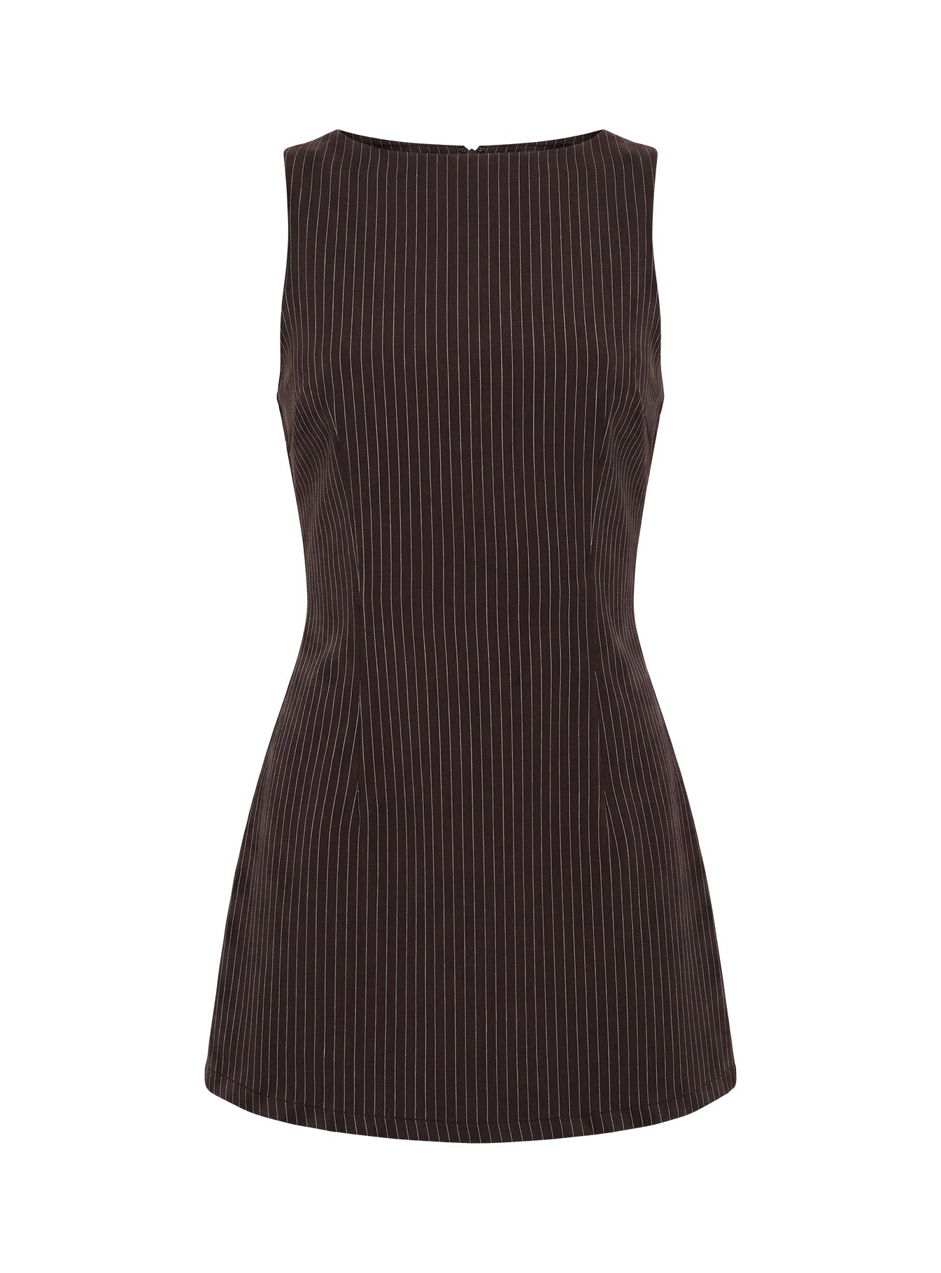 Yumiko Playsuit Brown Pinstripe