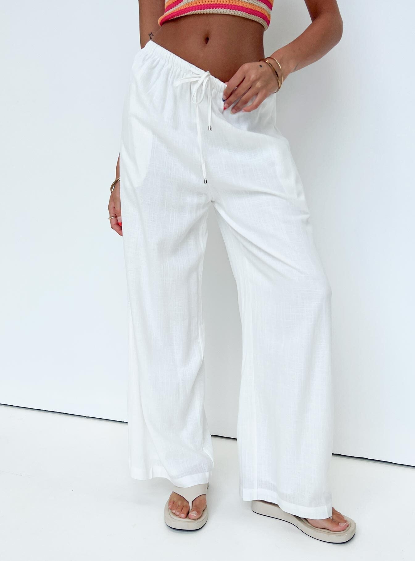 Ogilvie Linen Blend Trousers White