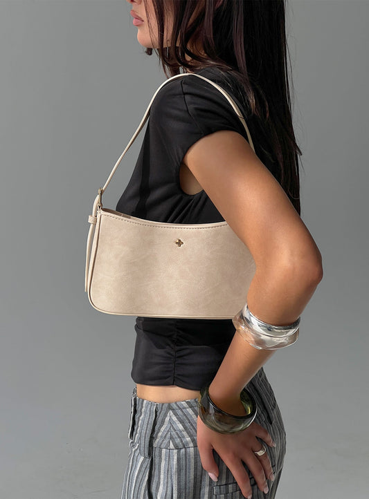 Bolso Lilu de Peta & Jain, color crema, de ante sintético