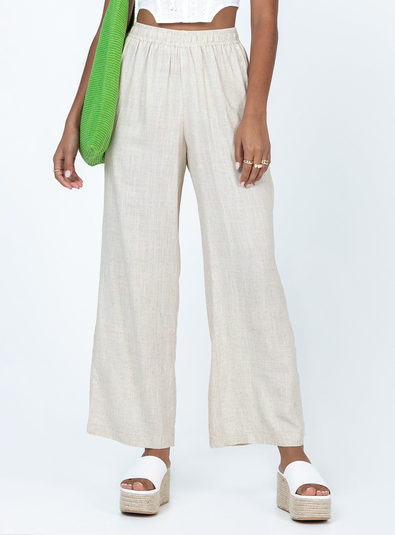 Louis Linen Blend Trousers Beige