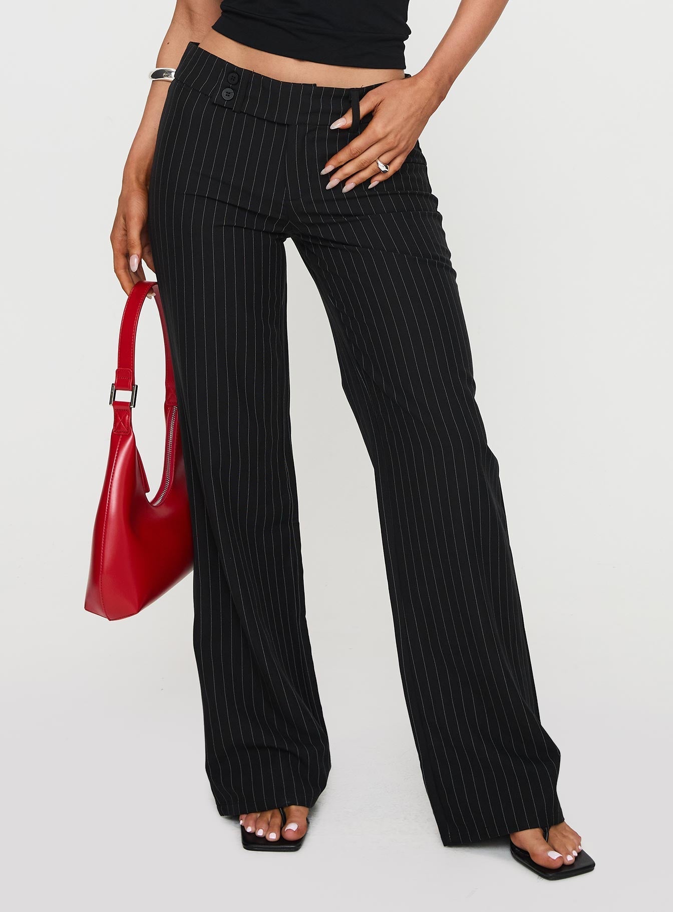Socialista Pinstripe Trousers Black