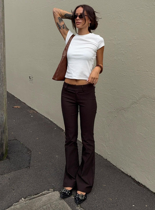 Kinkirk Flared Trousers Chocolate Petite