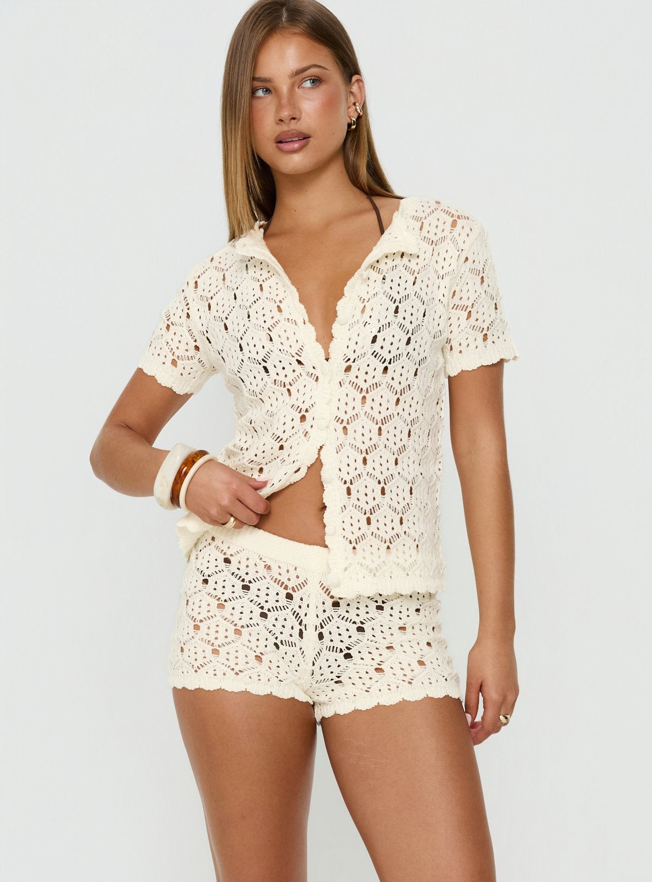 Sun Still Shines Crochet Co-ord Cream