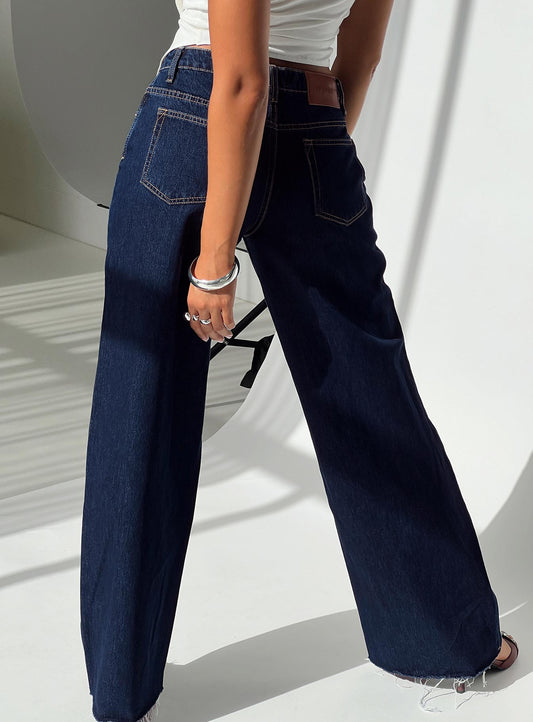 Darla Low Rise Straight Leg Jean Dark Blue Wash Petite