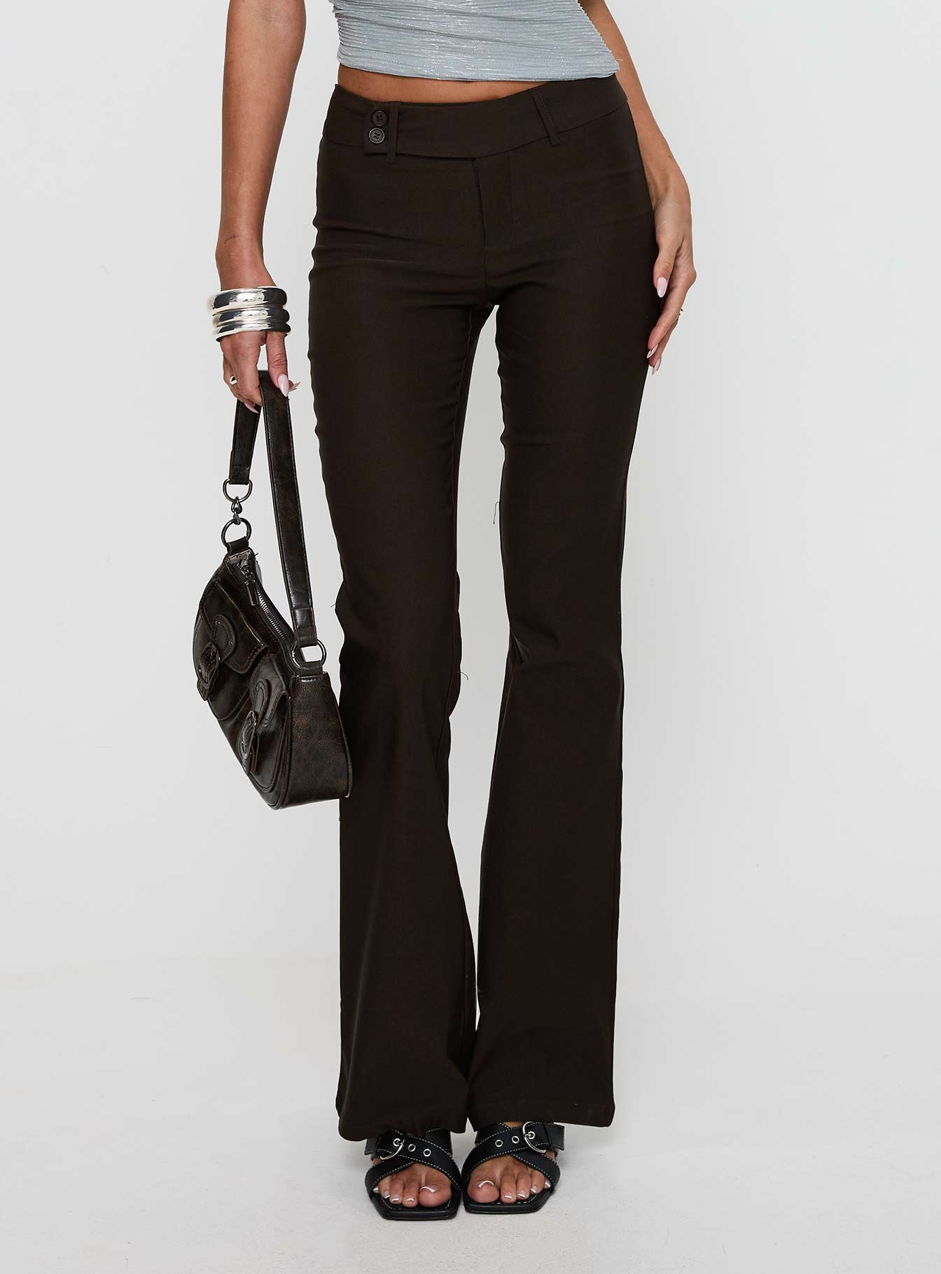 Kinkirk Flared Trousers Chocolate Petite