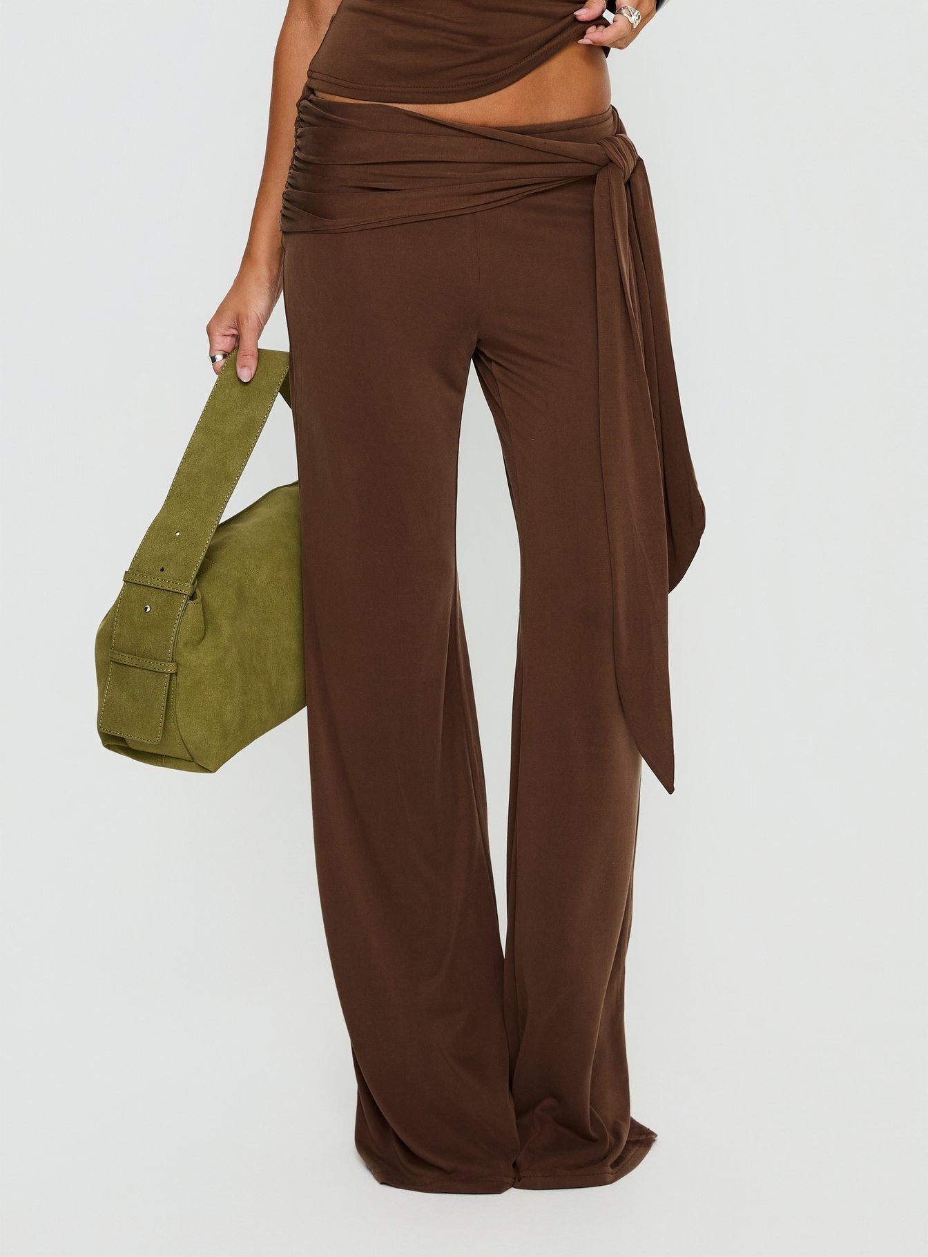 Katiana Wrap Jersey Trousers Brown