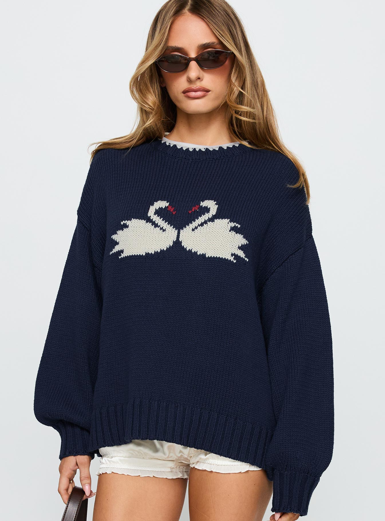 Swan Lake Love Knit Jumper Navy