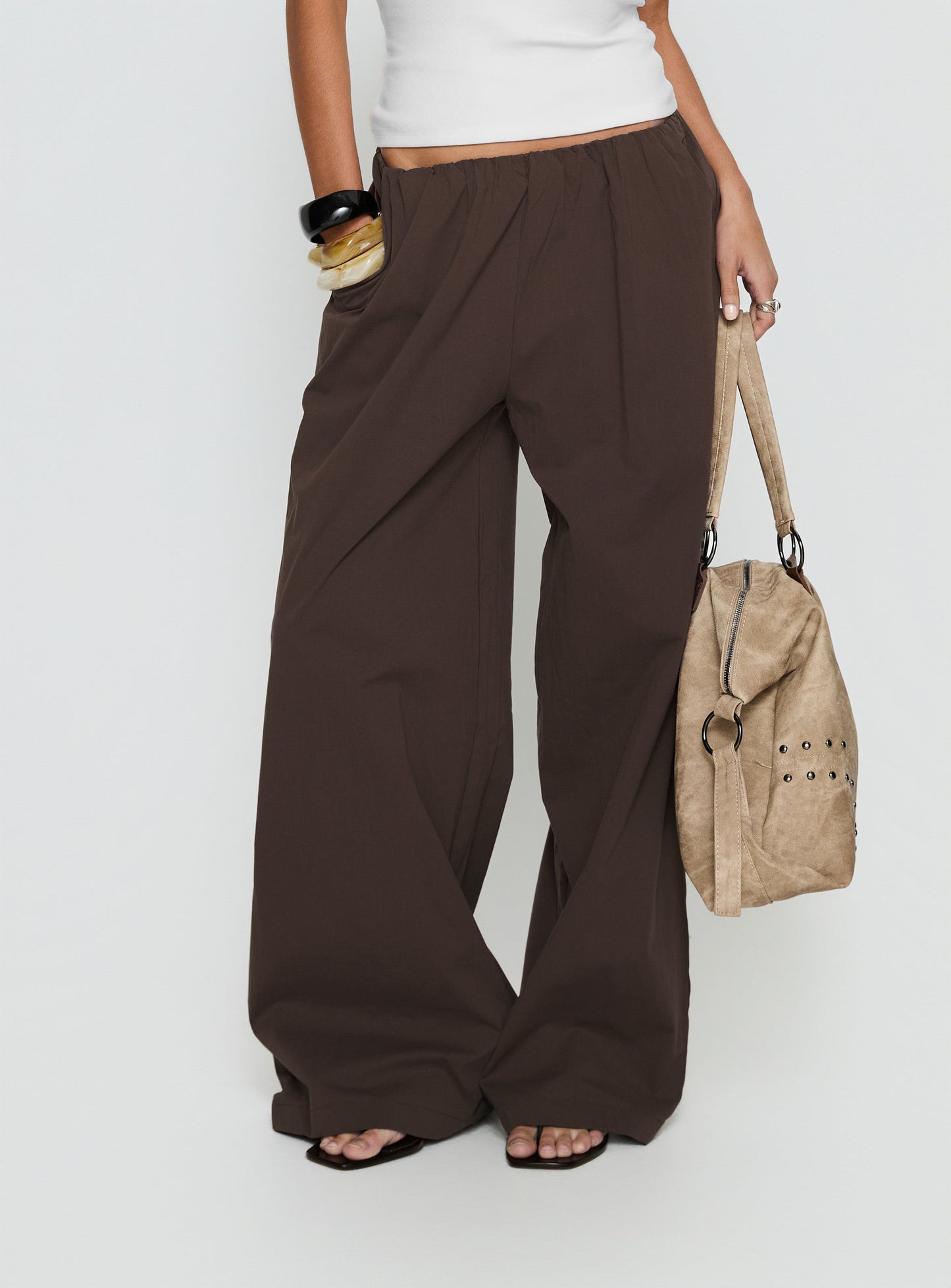 Lunea Concealed Waistband Trousers Brown