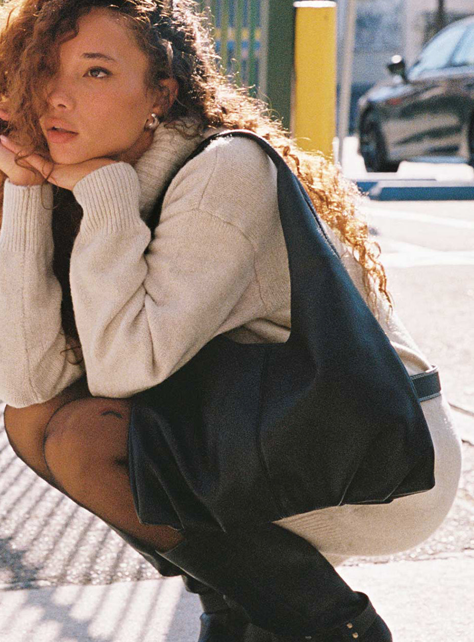 Bolso de hombro Zenia, negro