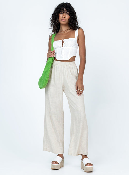 Louis Linen Blend Trousers Beige