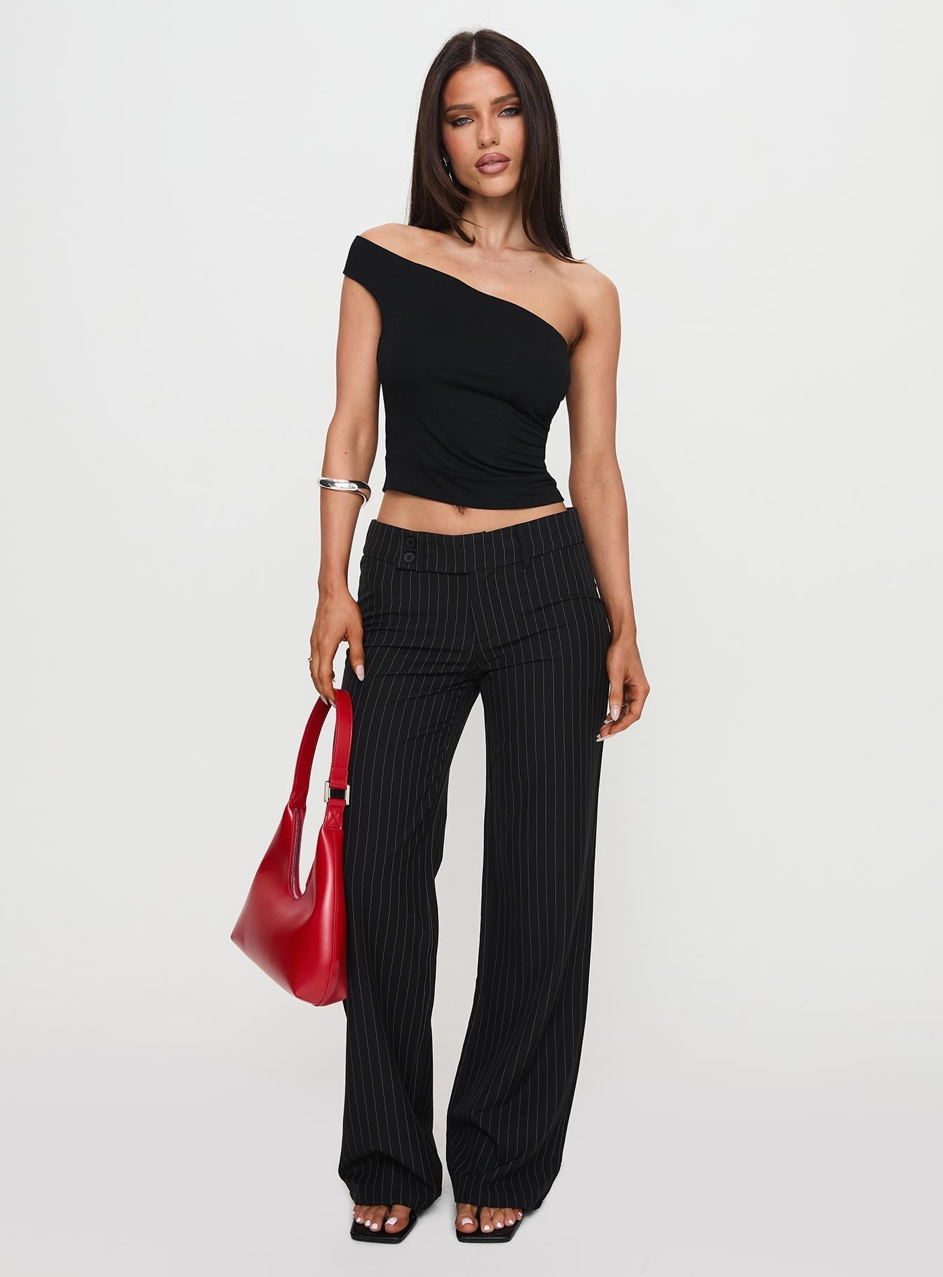 Socialista Pinstripe Trousers Black