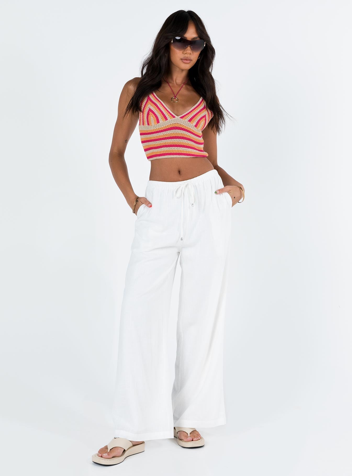 Ogilvie Linen Blend Trousers White