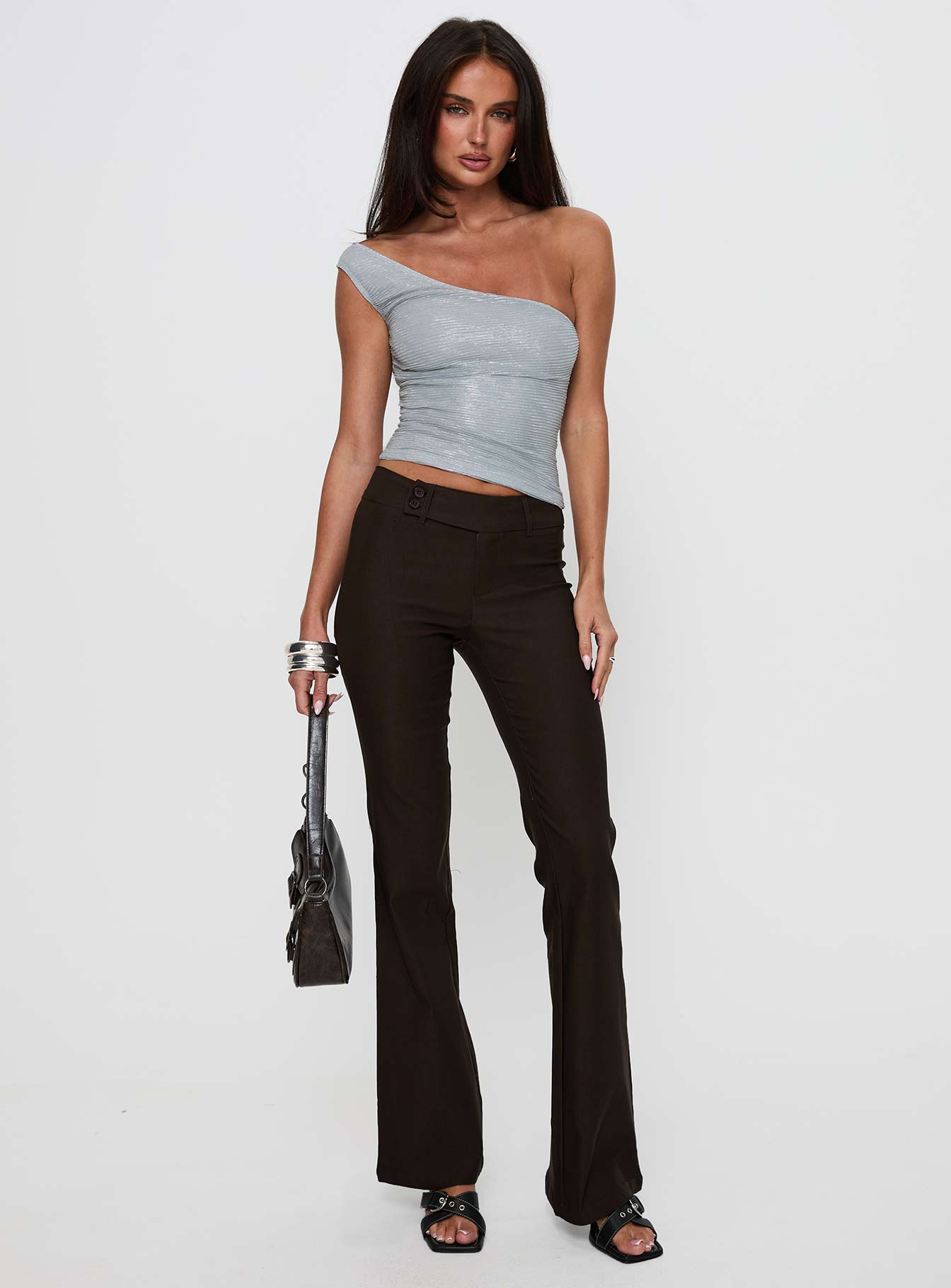 Kinkirk Flared Trousers Chocolate Petite