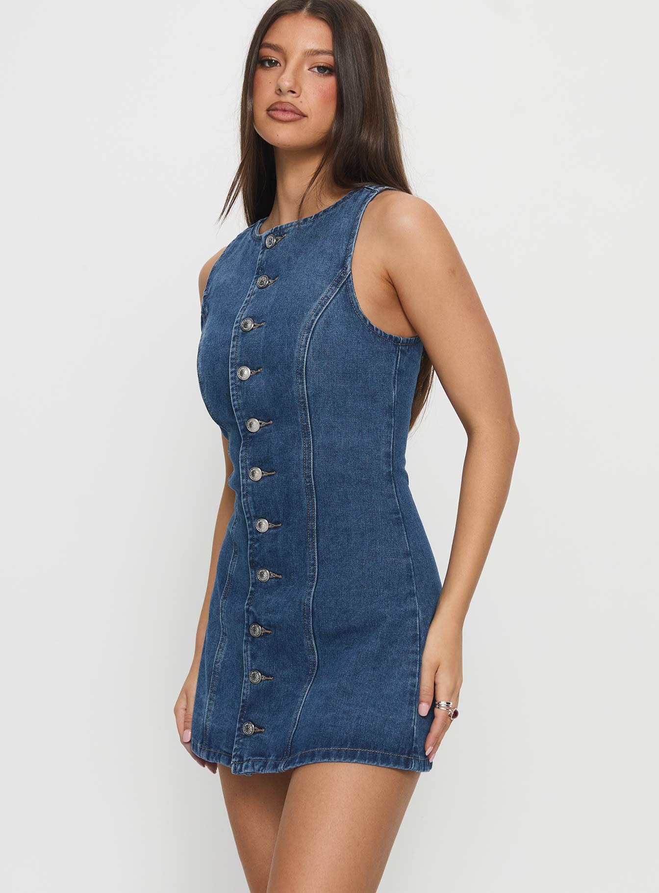 Yumiko Denim Playsuit Mid Wash