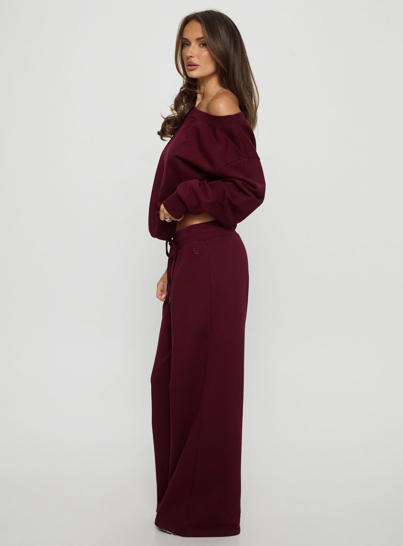 Dodie Wide Leg Trousers Washed Currant