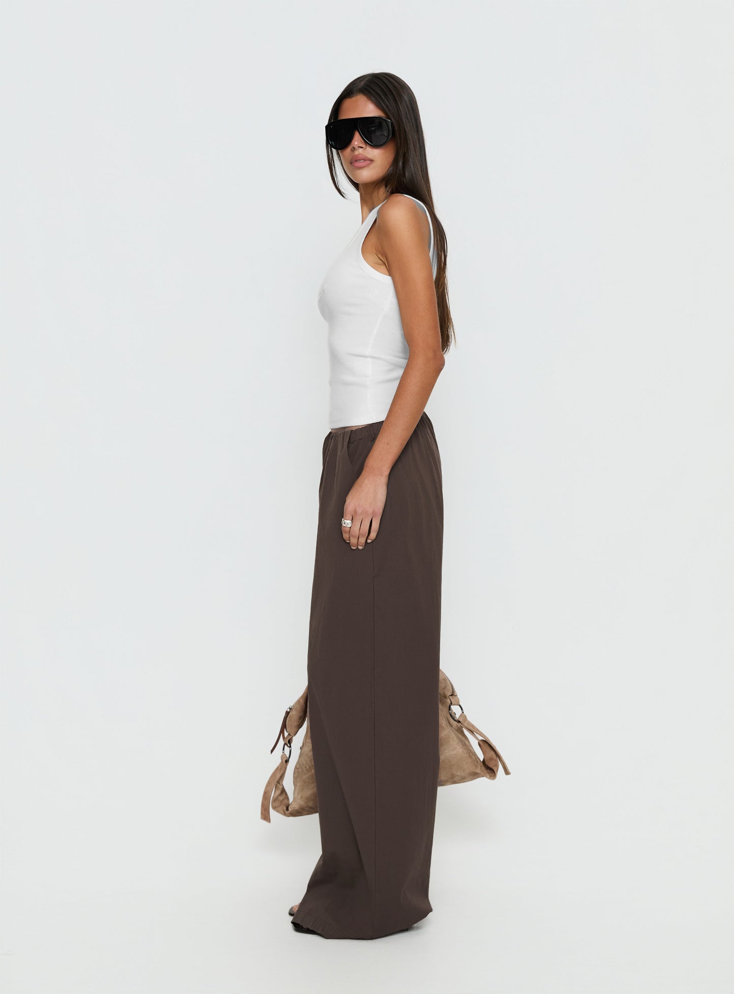 Lunea Concealed Waistband Trousers Brown
