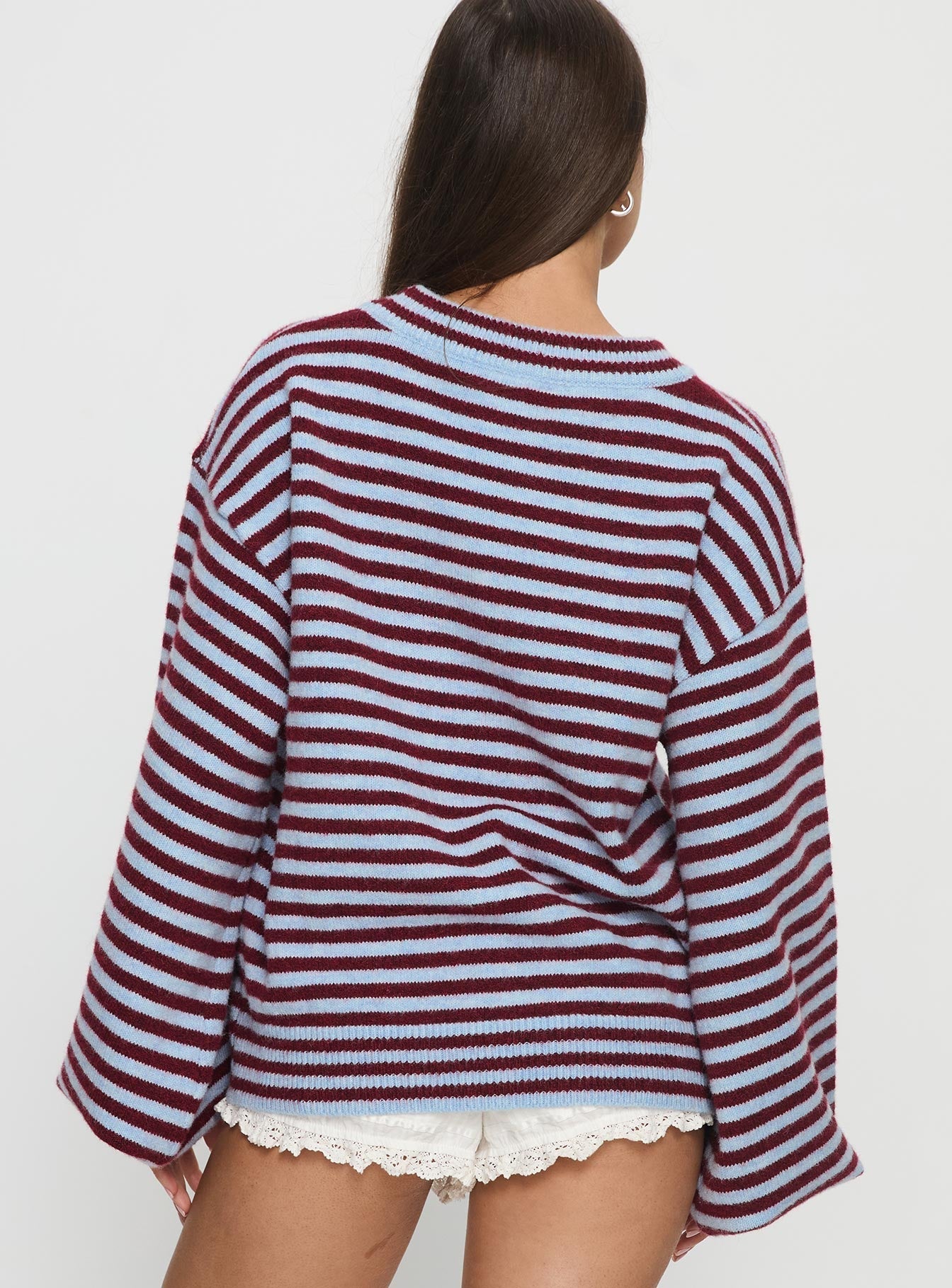 Winter Stroll Knit Jumper Blue Stripe