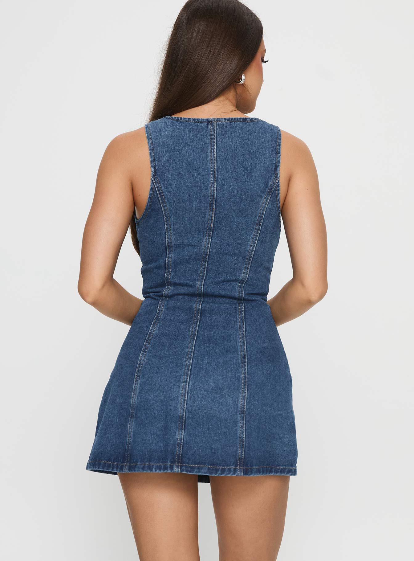 Yumiko Denim Playsuit Mid Wash