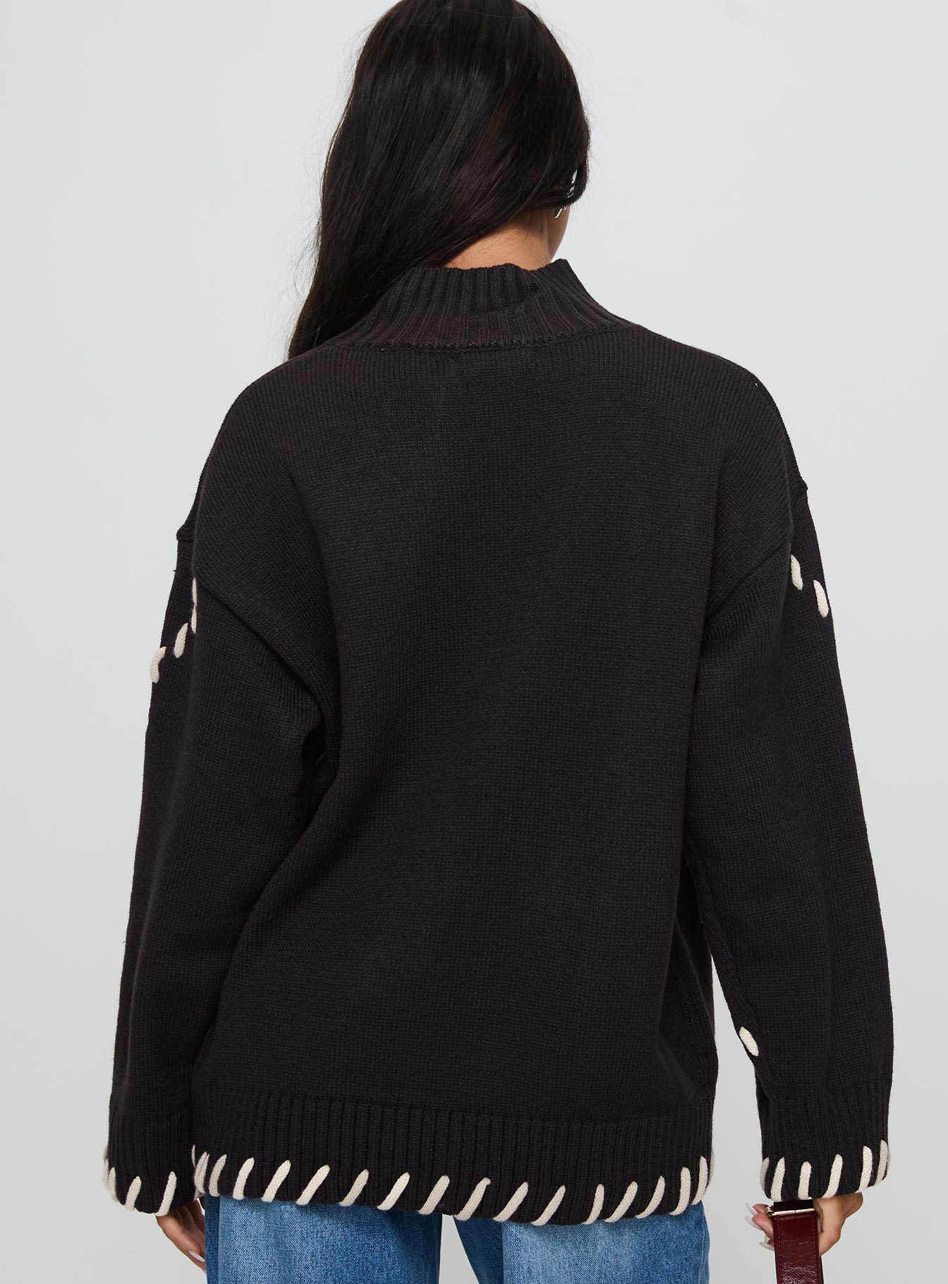 Leizure Turtleneck Knit Jumper Brown