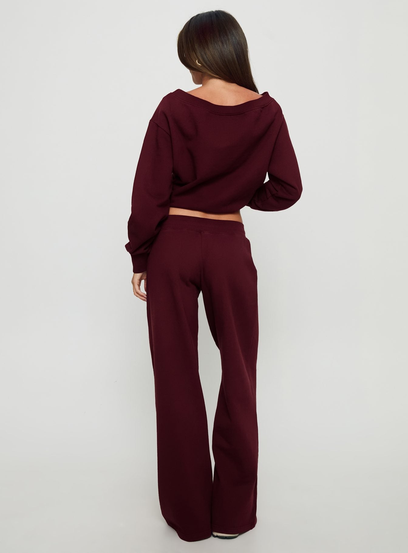 Dodie Wide Leg Trousers Washed Currant