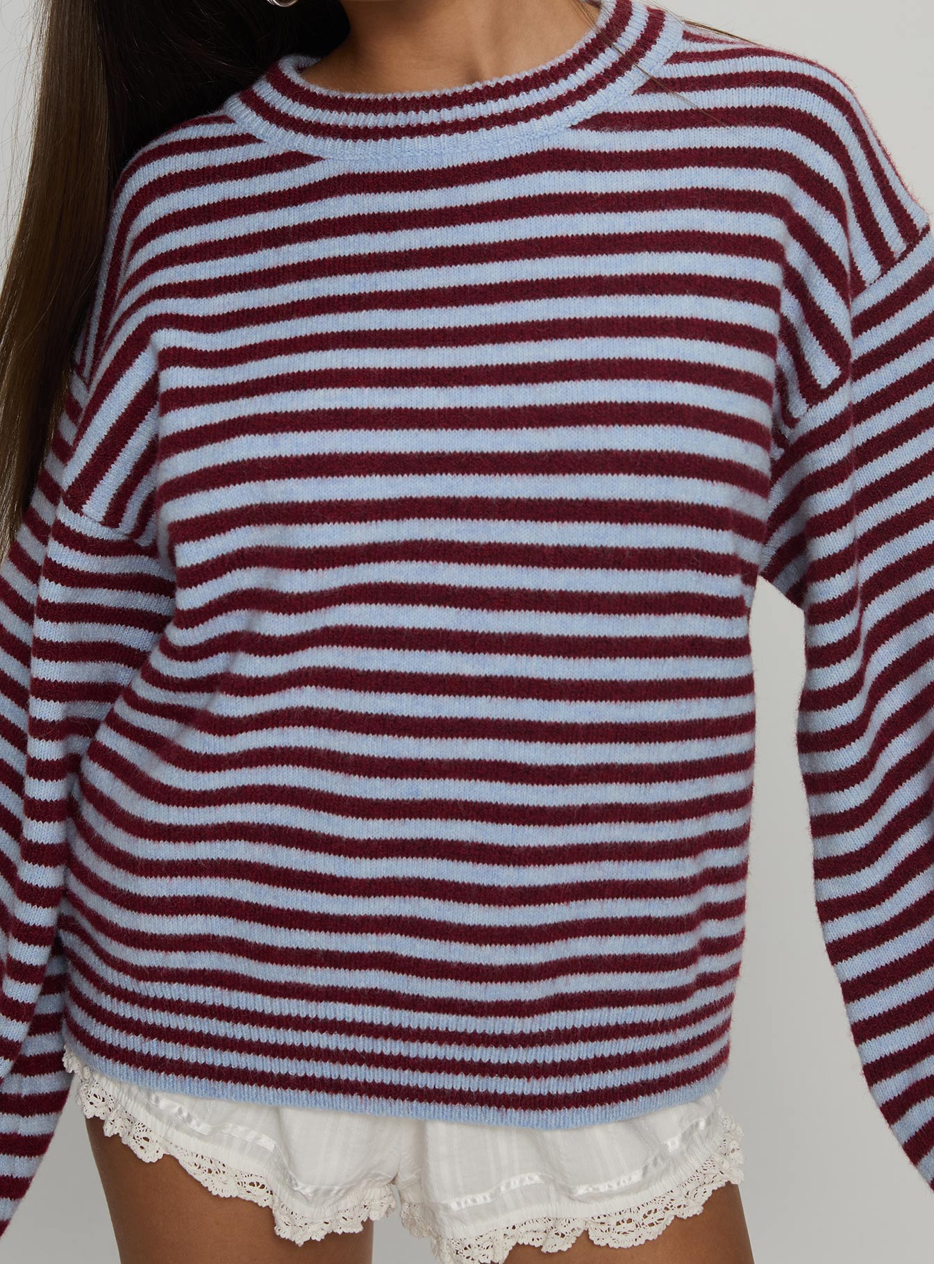 Winter Stroll Knit Jumper Blue Stripe