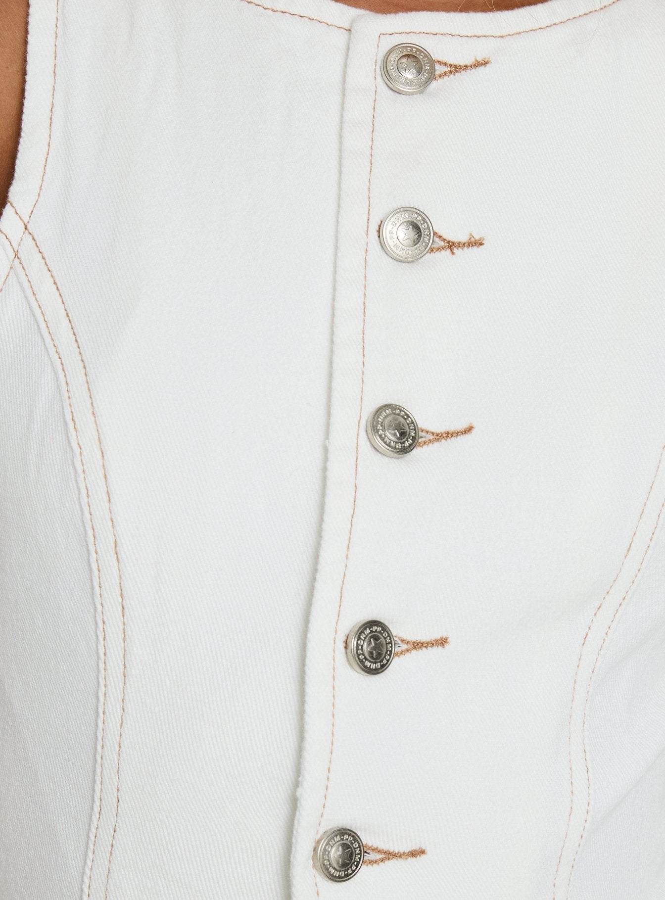 Yumiko Denim Playsuit White