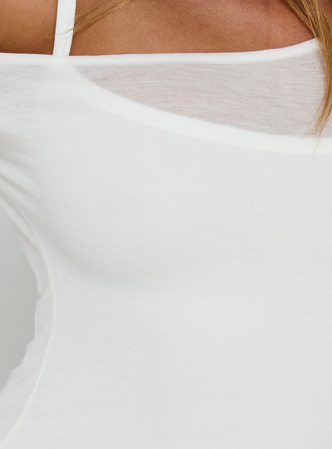Klaretta Off Shoulder Draped Layered Top White