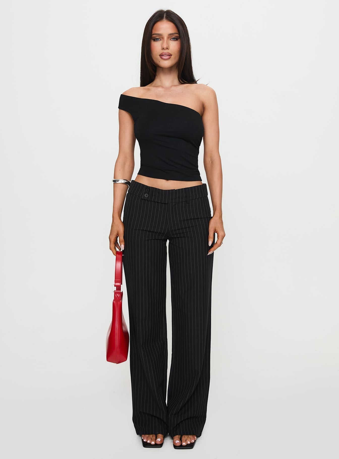 Socialista Pinstripe Trousers Black