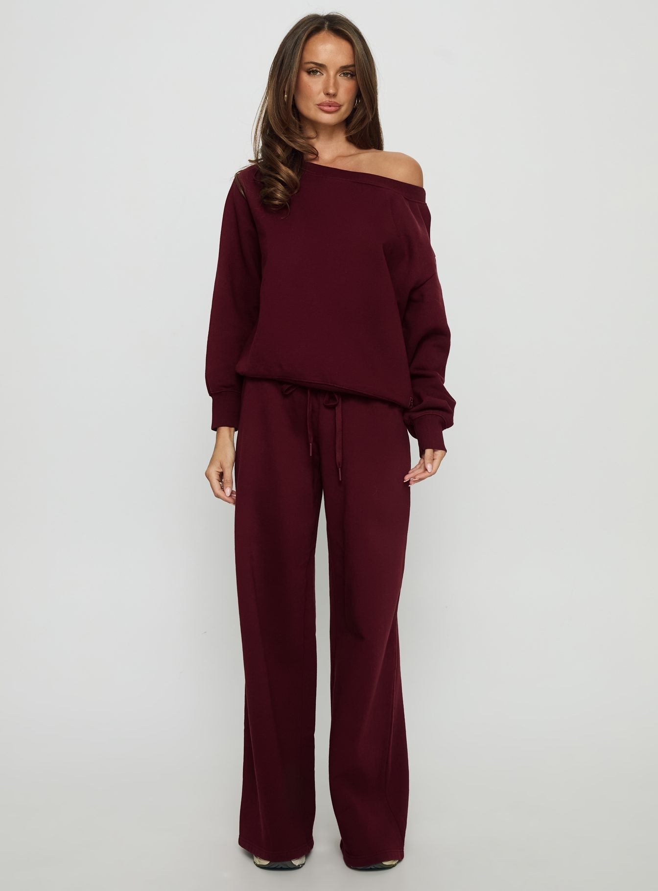 Dodie Wide Leg Trousers Washed Currant
