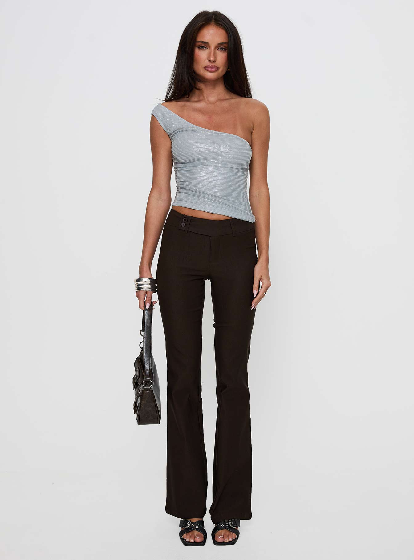 Kinkirk Flared Trousers Chocolate Petite