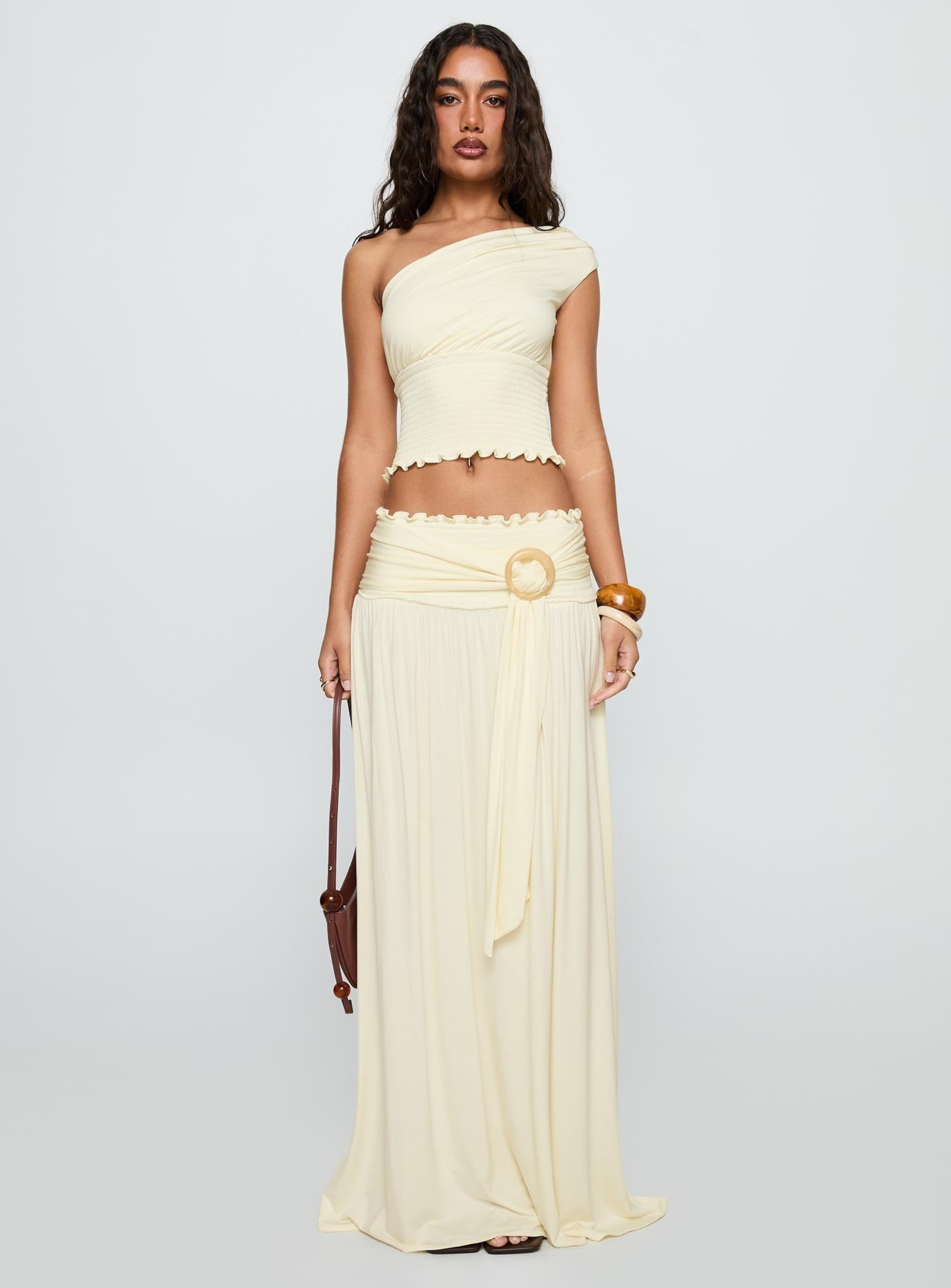 Full Orbit One Shoulder Top Cream