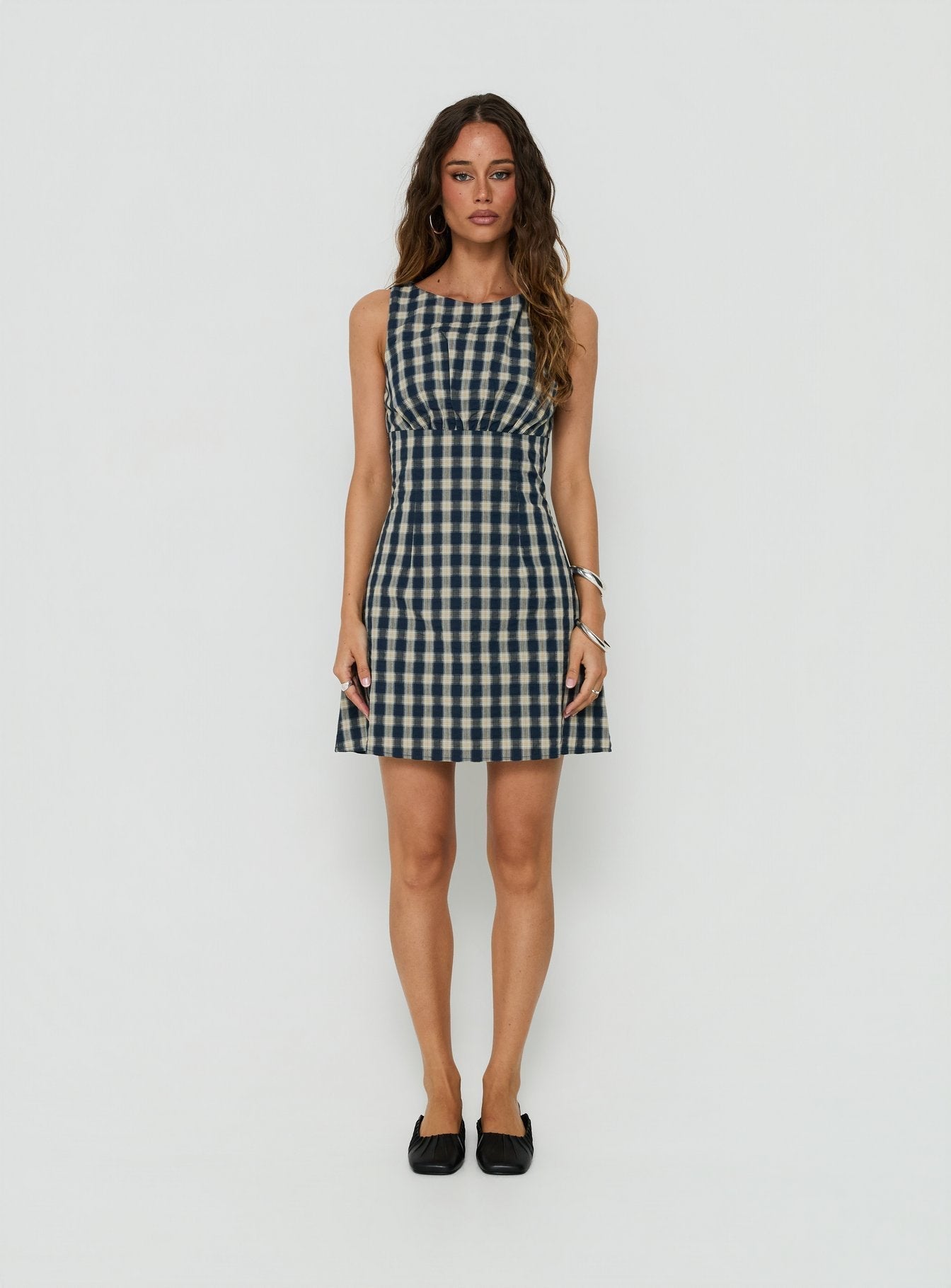 Sweet Somethings Mini Dress Navy Check