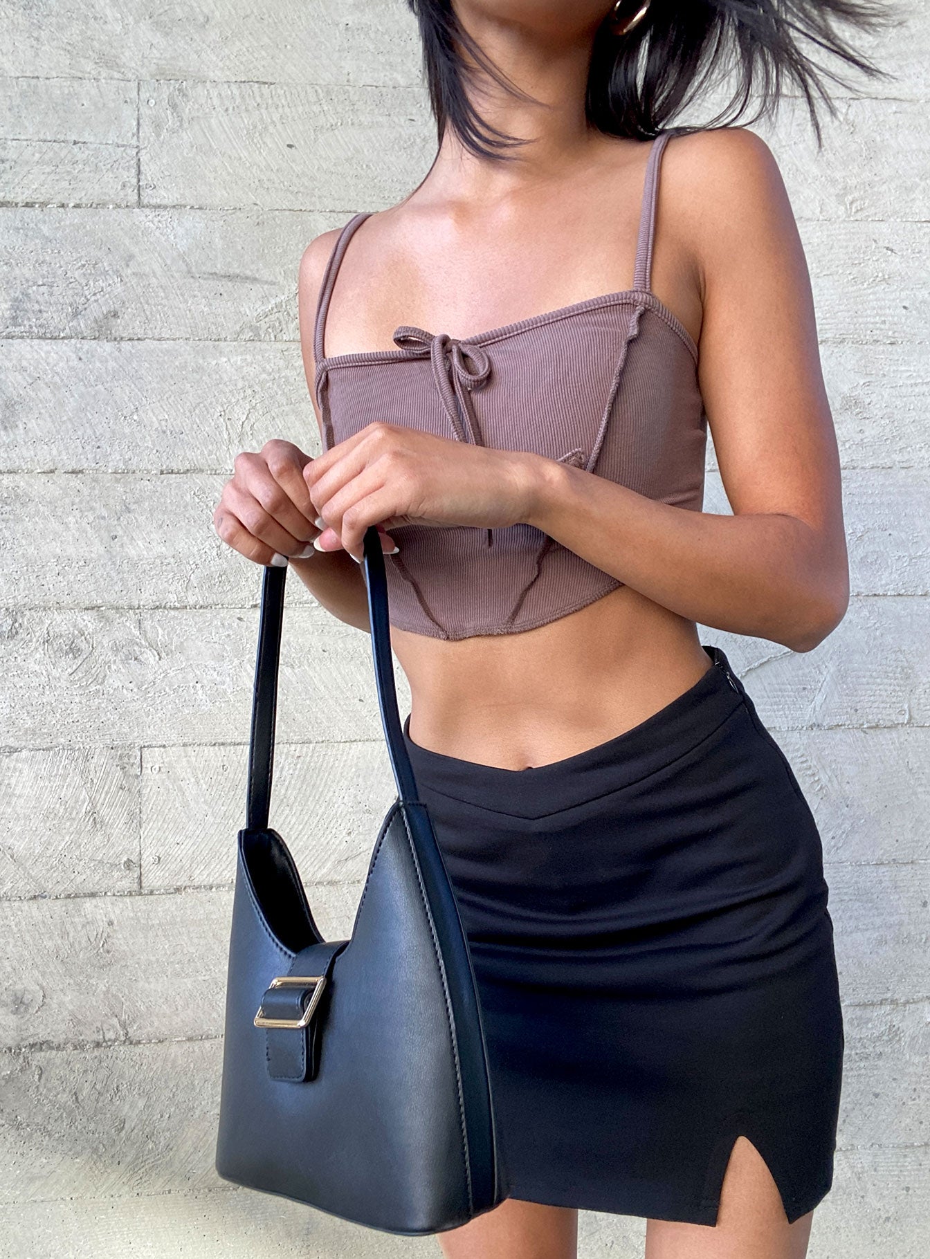 Falda-pantalón Ravyn negra, talla alta