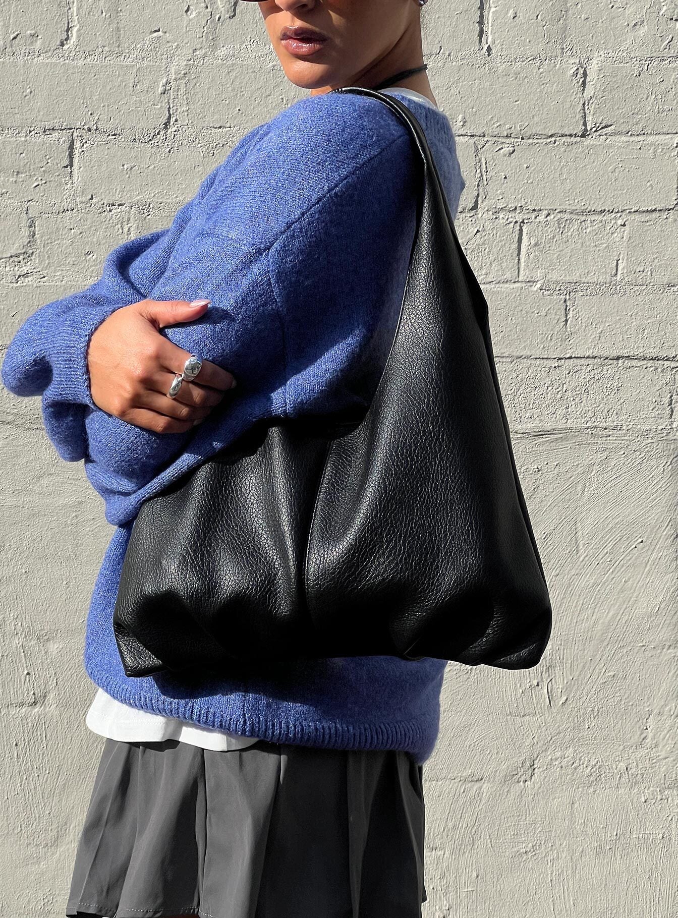 Bolso de hombro Zenia, negro