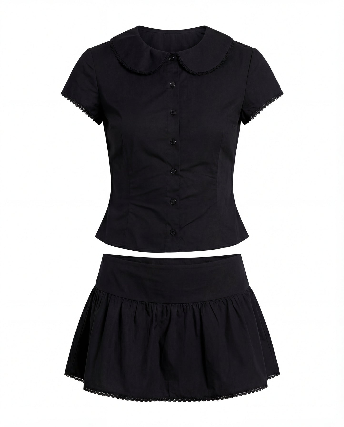 Sweet Treat Button Up Co-ord Black